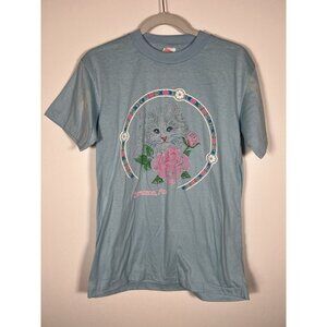 Vintage 70s Rayco blue CAT graphic Branson Missouri Ozarks M single stitch tee